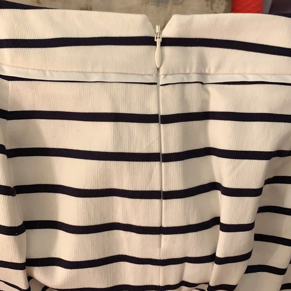 The Limited White Black Stripe Midi Dress Skirt Sz 0 - Picture 6 of 7